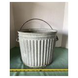 Corrugated Metal Bucket with Handle.