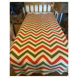 Chevron Striped Afghan Throw Blanket Measures