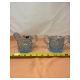 Imperial Glass Creamer and Open Sugar Bowl in Ice