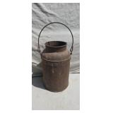 Antique 14 1/2"  Tall Metal Milk Pail