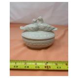 Westmoreland White Milk Glass Lidded Trinket Dish