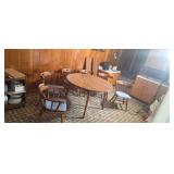 48-in Round Tell City Dining Maple table with Six