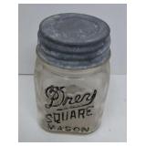 Old Drey Square Mason Pint Jar