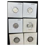 6 Mercury Silver Dimes