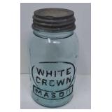 Old White Crown Mason Jar