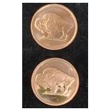 2 Copper Round Buffalo Design Shield 2012