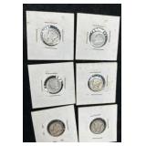 6 Mercury Silver Dimes