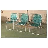 Three Aluminum Lawn Chairs