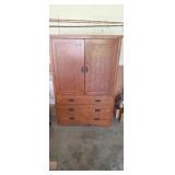 65" X 46" Oak Entertainment Center with Three