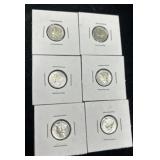 6 Mercury Silver Dimes