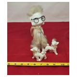 50s Kitsch Poodle Mom & Babies Japan Porcelain