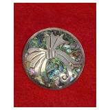 Vintage Sterling Silver Abalone Inlay Mosaic