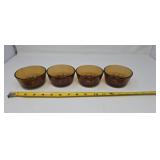 Fire-King Amber Glass Custard Cups