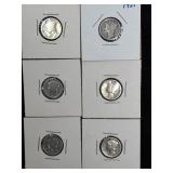 6 Mercury Dimes
