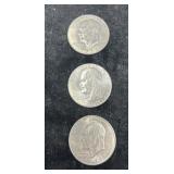 3 Eisenhower Dollars