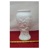 Vintage White Milk Glass Vase From the "Paneled