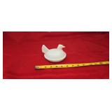 White Milk Glass Hen on Nest