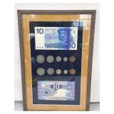 Framed Display Featuring Historic Dutch Currency