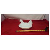 Milk Glass Hen on Nest