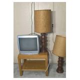 TV Works Two Lamps Side Table