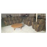 Couch Love Seat and Chair Round Coffee Table