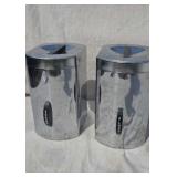 Modern Mid-Century Chrome Canister Flower and