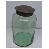 Hand Blown Bubble Glass Apothecary Jar with Lid