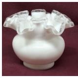 Fenton 4" Double Crimped Vase Silver Crest