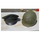 World War II Military Helmet and Cap