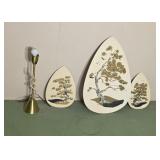 Modern Mid-Century Lamp and Wall Decorative