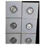 6 Mercury Dimes from the 20s and 30s