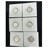 6 Mercury Silver Dimes