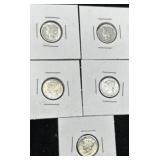 5 Mercury Silver Dimes