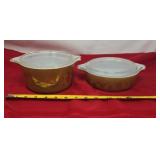 Pyrex Early Americana Brown Gold Pattern