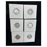 6 Mercury Silver Dimes