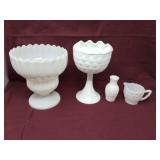 4 Pieces of Milk Glass