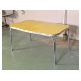 1950s Chrome Formica Yellow Dining Room Table