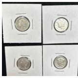 4 Mercury Silver Dimes