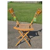 Folding Wood Stool Insect Candles.