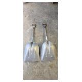 Two Aluminum Scoop Shovels
