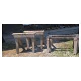 Two Sets of Wood Sawhorses