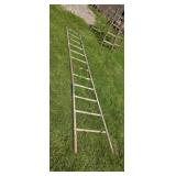 Old 12 ft Wood Ladder Been Repaired Several Times