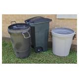 Outdoor Trashcans One on Wheels