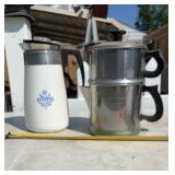 Corning Ware coffee percolator featuring the