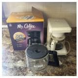 2  mr coffee maker and bunn coffee pot