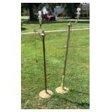 Gold toned floor lamps