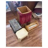 Foot stools, magazine rack, and vegetable holder