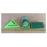 Carpenter square and pencils with battery carrier