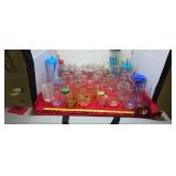 Cups, Glasses, Salt and Pepper Shaker, and Straws