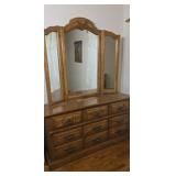 American Drew Wooden Dresser with Mirror